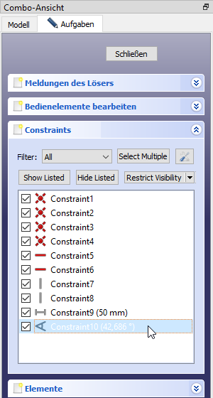 Screenshot Skizzenblatt-Constraints