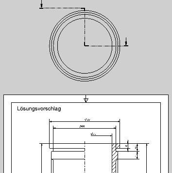 Darstellung, wie man einen Halbschnitt im CAD-Programm Inventor 5.3 erzeugen kann