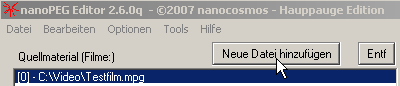 Screenshot:Datei öffnen bei nanoPEG