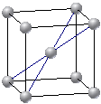 schematisches Bild einer kubisch-raumzentrierten elementarzelle