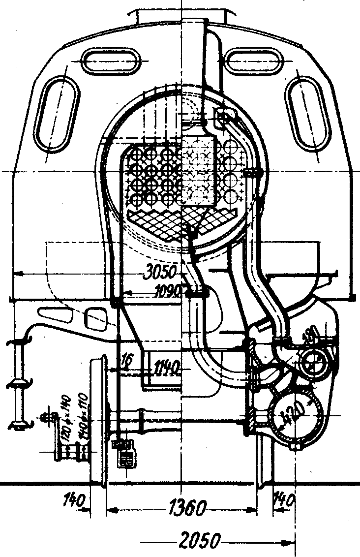 Zeichnung einer Tenderlokomotive Bauart 89